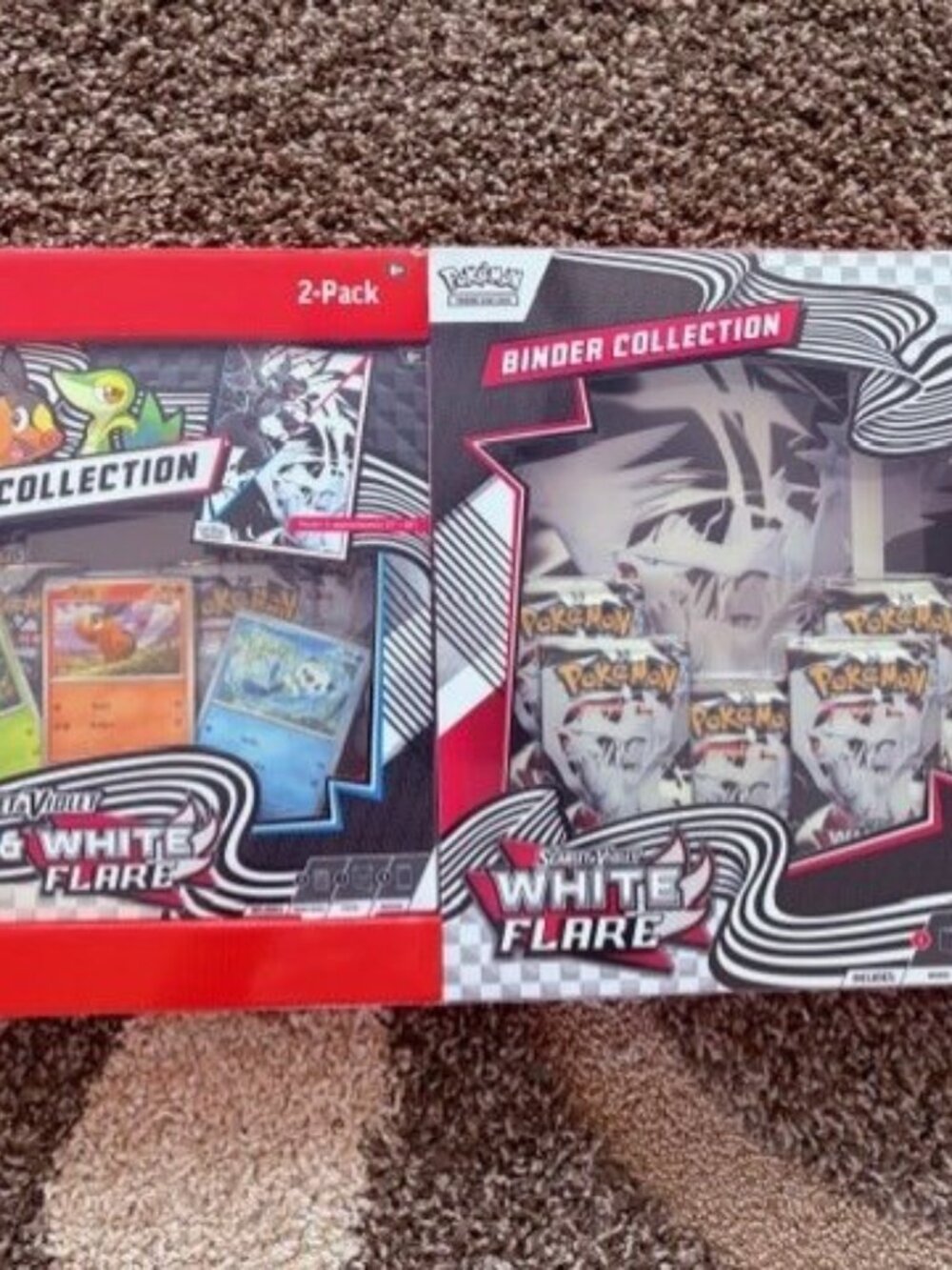 Pokemon TCG Scarlet & Violet 2-Pack White Flare Binder Collection & Unova Poster